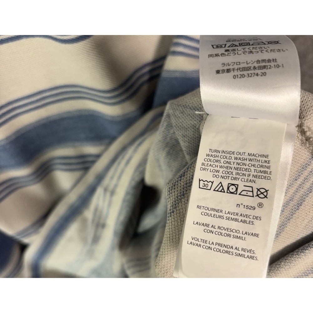 Polo Ralph‎ Lauren Polo Shirt Mens XL Blue Striped Classic Fit Short Sleeve Pony - Picture 6 of 8